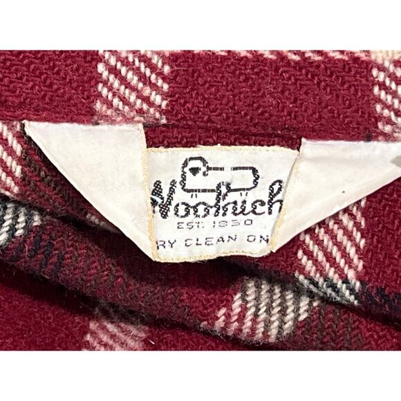 Vtg Woolrich Shirt Jacket Shacket Mens Large Red Black Buffalo Check Wool Blend - Picture 11 of 11